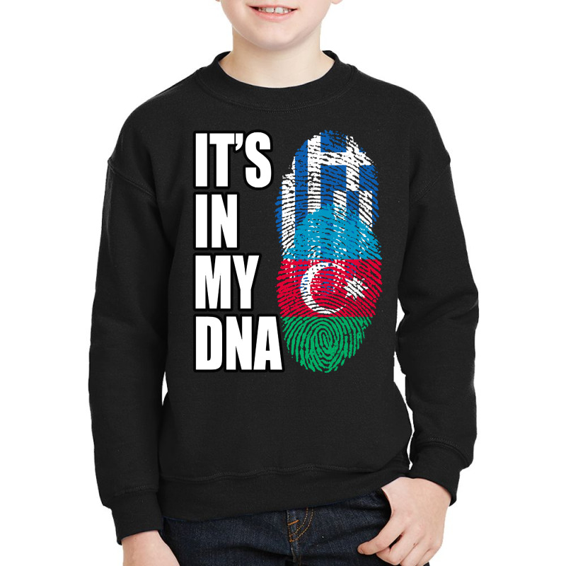 Greek And Azerbaijani Mix Heritage Dna Flag Youth Sweatshirt by poppyallen | Artistshot