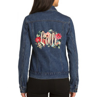 Grandmother Grandma Beautiful Floral Gift For Lolly Lolli Ladies Denim Jacket | Artistshot