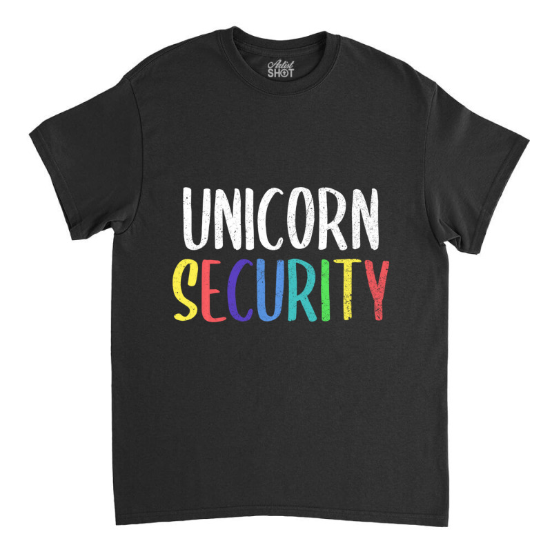 Halloween Dad Mom Daughter Adult Costume, Unicorn Security Classic T-shirt by behindcedar22 | Artistshot