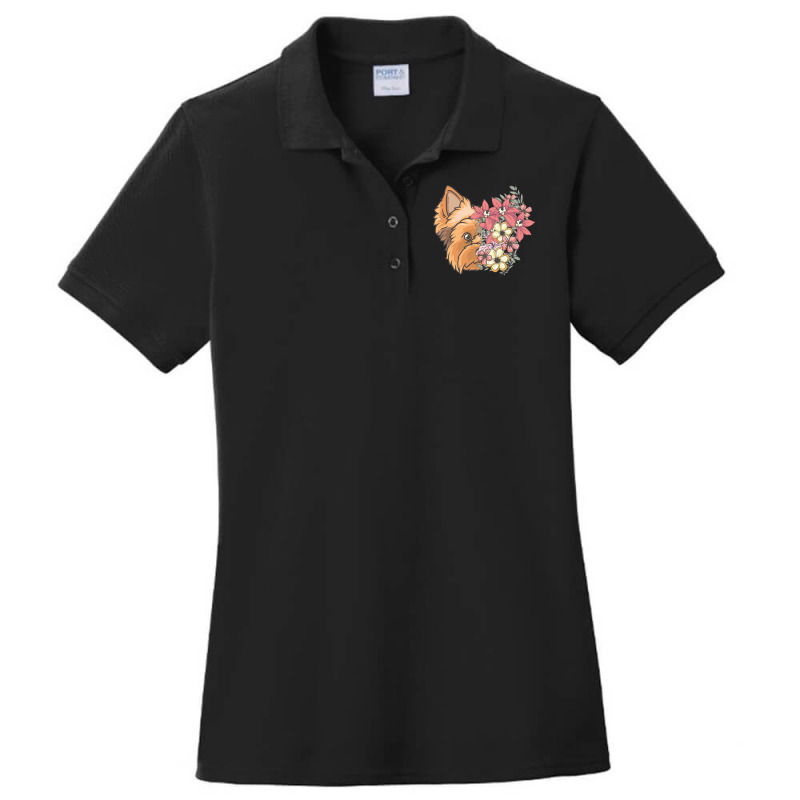 Yorkie T  Shirt Yorkshire Terrier With Flowers T  Shirt Ladies Polo Shirt by antwanbartell660 | Artistshot