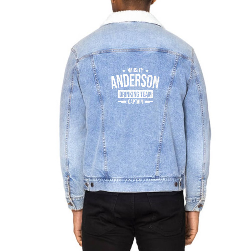 Anderson Drinking Team Captain South Carolina Beer Lover Sc Unisex Sherpa-Lined Denim Jacket by nahodsehidav | Artistshot