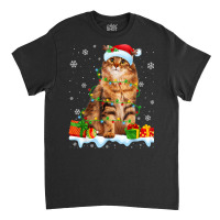 Siberian Cat Christmas Lights Funny Cat Lover Xmas T Shirt Classic T-shirt | Artistshot