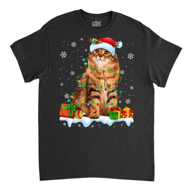 Siberian Cat Christmas Lights Funny Cat Lover Xmas T Shirt Classic T-shirt by mosesswabyhi | Artistshot