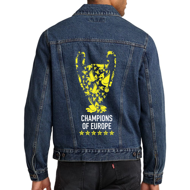 Liverpool Trophy Champions Of Europe Squad, Design Sports Men Denim Jacket | Artistshot