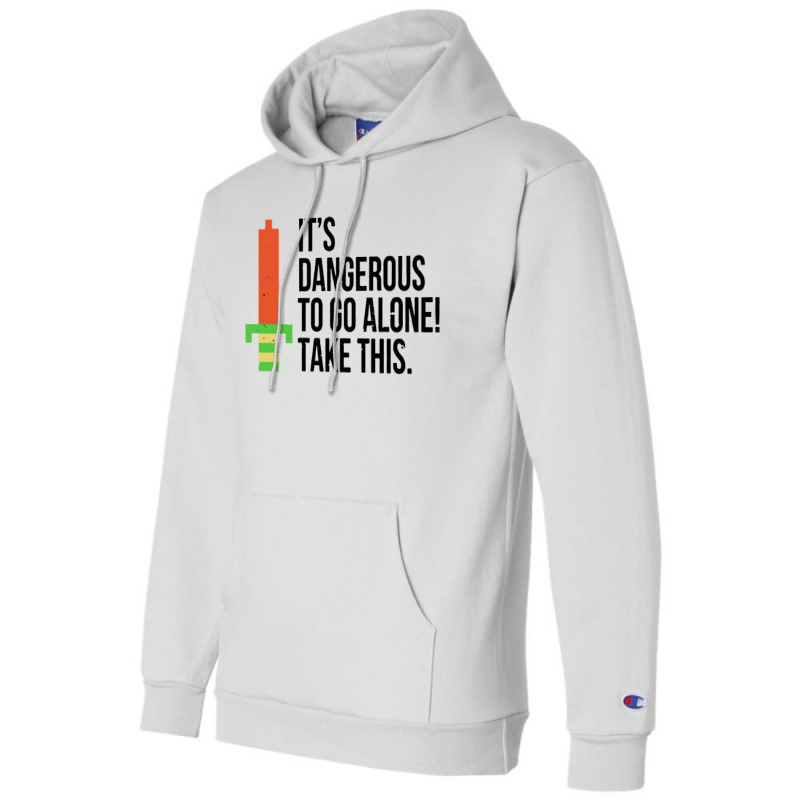 Dangerous To Go Alone Champion Hoodie by Ganden | Artistshot