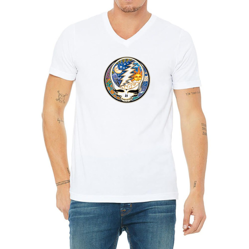 Grateful Sun Dead Monn V-Neck Tee by AaronMann | Artistshot