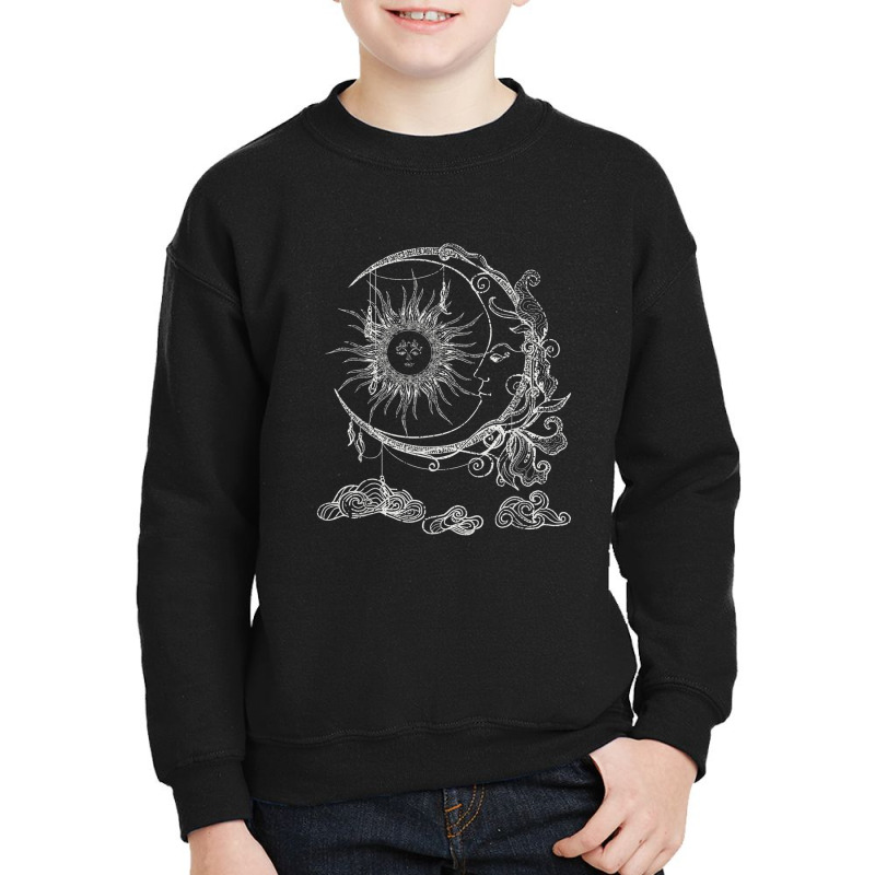 Bohemian Aesthetic Moon Sun Astrology Science Astronomy Youth Sweatshirt | Artistshot