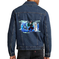 Dragon Breath Tanjirou Men Denim Jacket | Artistshot