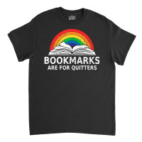 Bookmarks Quitters Book Reading Lovers Vintage Retro Rainbow Classic T-shirt | Artistshot