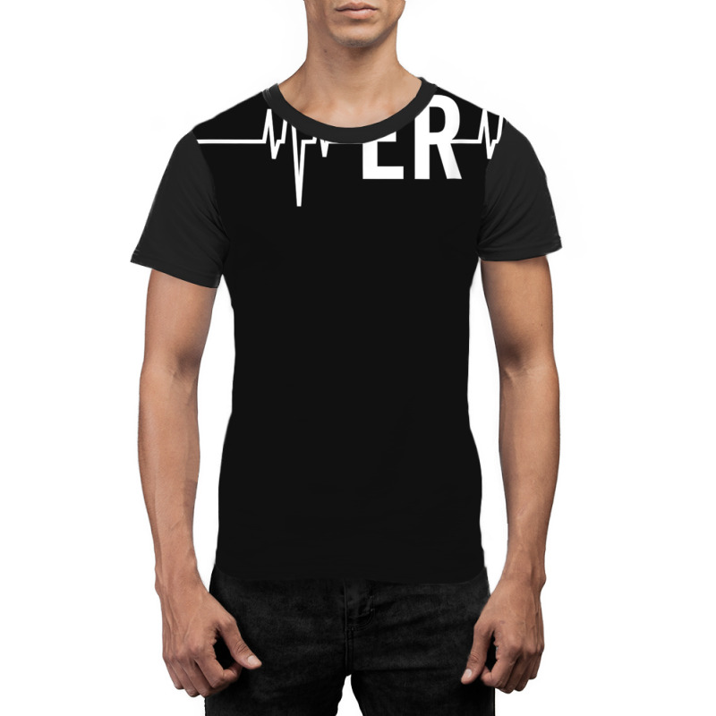 Emergency Medicine Physician Nurse Gift Er Heartbeat Graphic T-shirt | Artistshot