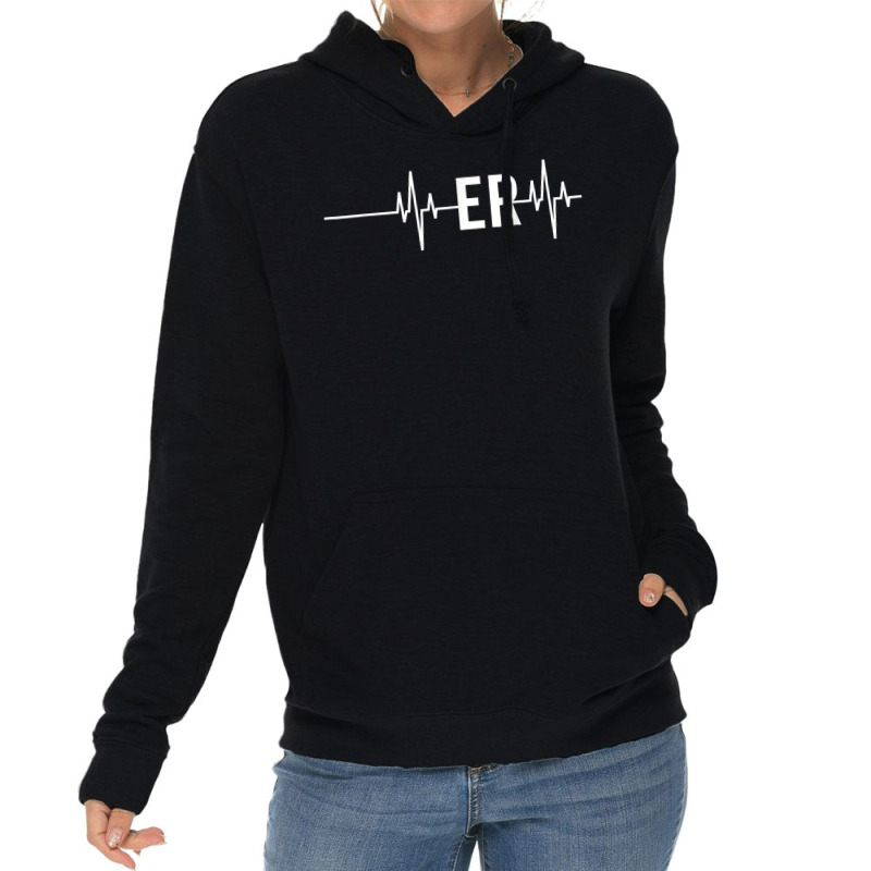 Emergency Medicine Physician Nurse Gift Er Heartbeat Lightweight Hoodie | Artistshot