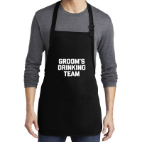 Groom's Drinking Team  Funny Wedding Bachelor Party Medium-length Apron | Artistshot