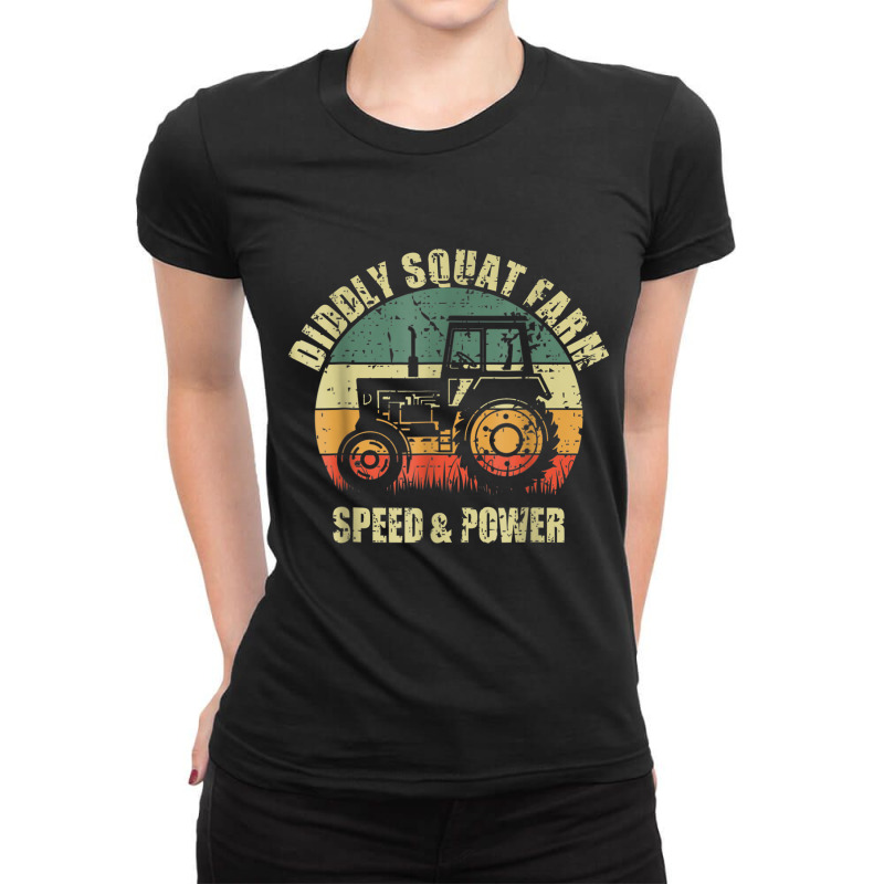 Diddly Squat Farm Speed And Power Tractor Farmer Vintage T Shirt Ladies Fitted T-Shirt by matheeishilo | Artistshot