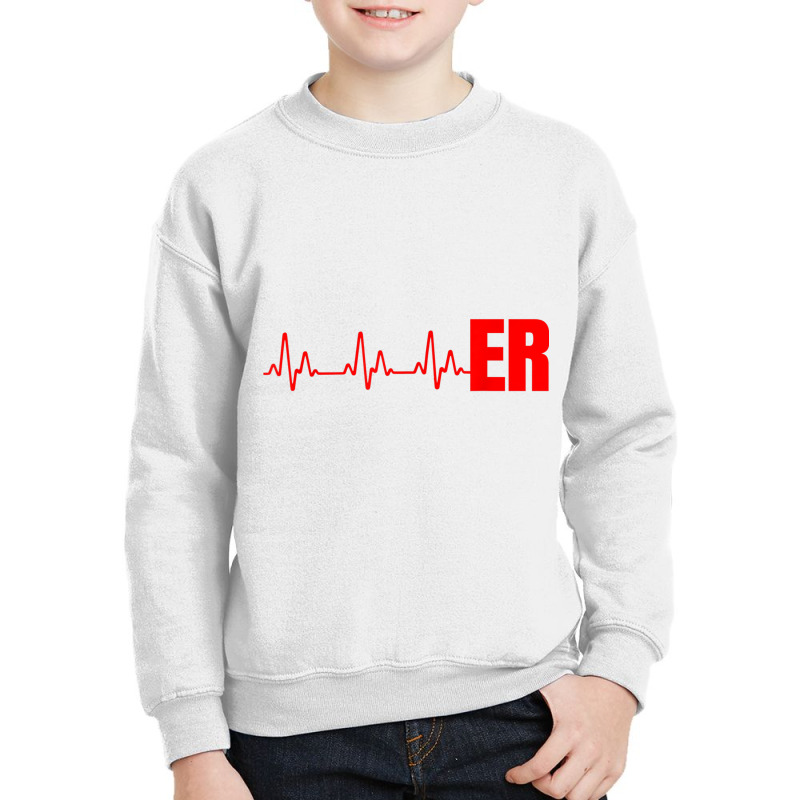 Emergency Medicine Emergency Room Nurse Er Heartbeat T Shirt Youth Sweatshirt | Artistshot