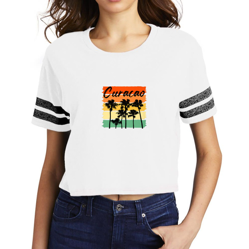 Curacao Palm Vintage Beach Men Women Scorecard Crop Tee by atoinenieck3 | Artistshot