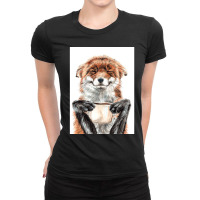 Morning Fox Cute Coffee Animal Ladies Fitted T-shirt | Artistshot