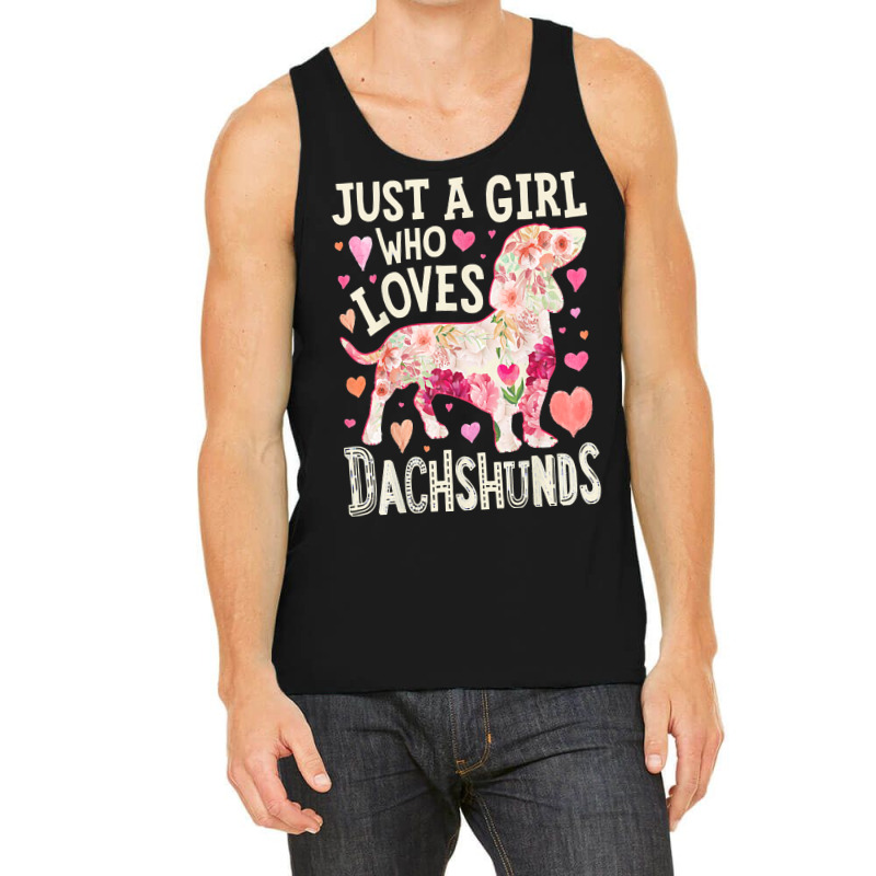 Dachshund T  Shirt Dachshund Just A Girl Who Loves Dachshunds Dog Flow Tank Top by miracle24707 | Artistshot