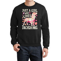 Dachshund T  Shirt Dachshund Just A Girl Who Loves Dachshunds Dog Flow Crewneck Sweatshirt | Artistshot