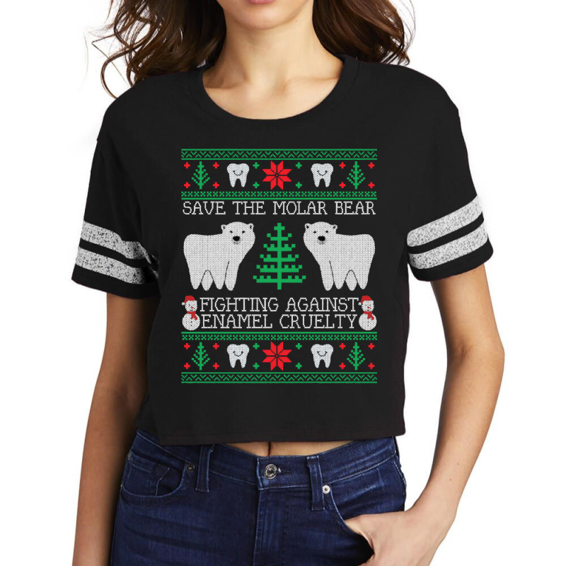 Save The Molar Bear Dental Dentist Ugly Christmas Sweaters Sweatshirt Scorecard Crop Tee by nejnda | Artistshot