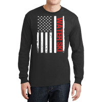 Water Ski Usa American Flag Funny Waterskiing T Shirt Long Sleeve Shirts | Artistshot