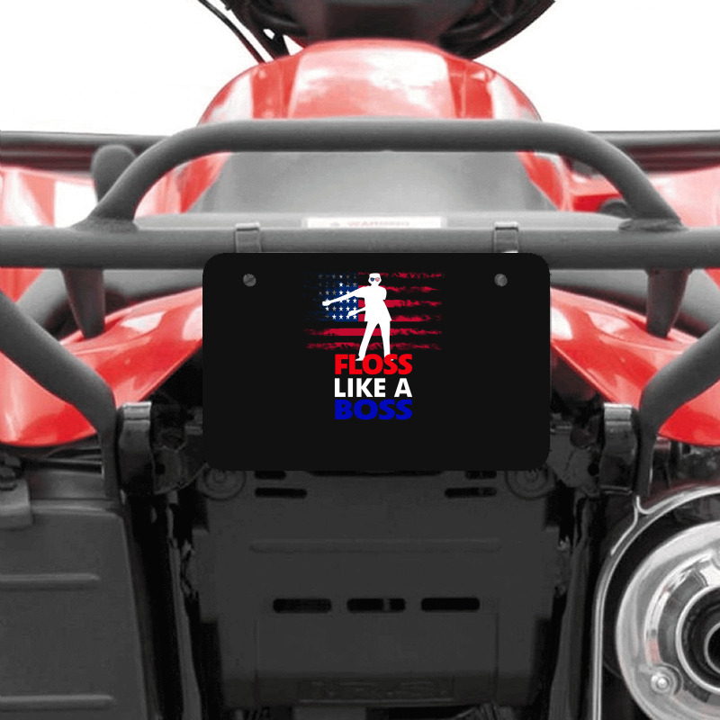 Floss Like A Boss American Flag 4th Of July Atv License Plate | Artistshot