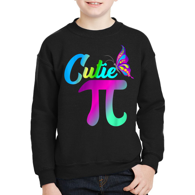 Pi Day Funny Cute Cutie Pi Pretty Math Butterfly Girls Pi Youth Sweatshirt | Artistshot