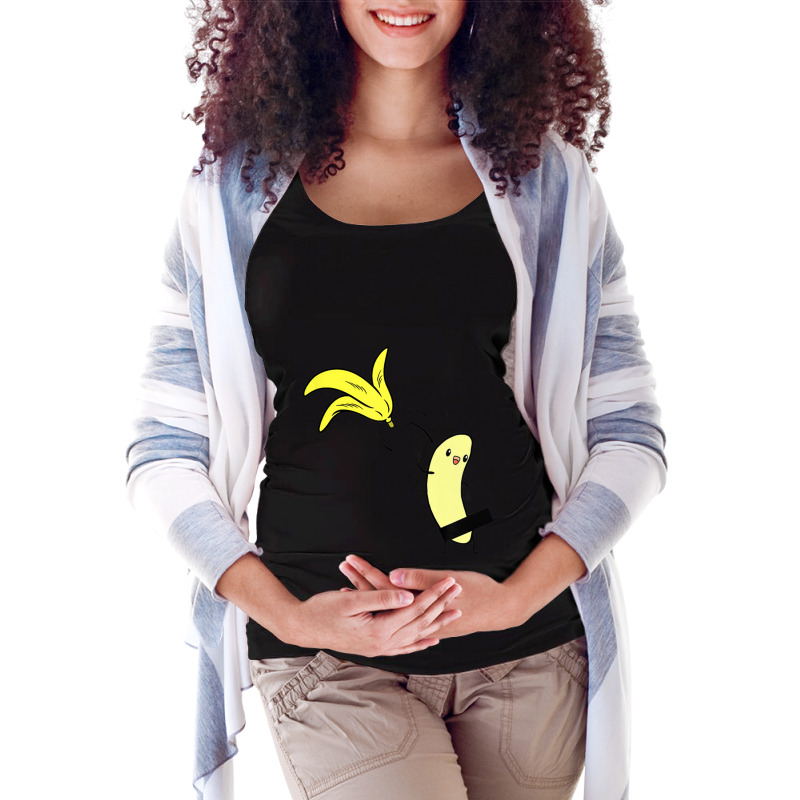 Cute Naked Undressing Banana Halloween Costume Gift Maternity Scoop Neck T-shirt by MindyLeeLucas | Artistshot