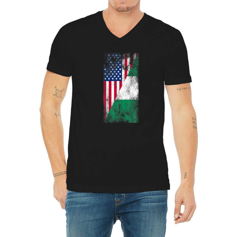 Usa Nigeria Flags - United States Of America, Nigerian V-Neck Tee by ramoxfiqhi1 | Artistshot