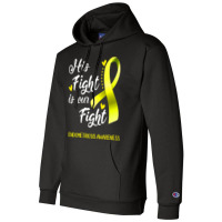 His Fight Is Our Fight Endometriosis Awareness Support Endometriosis W Champion Hoodie | Artistshot