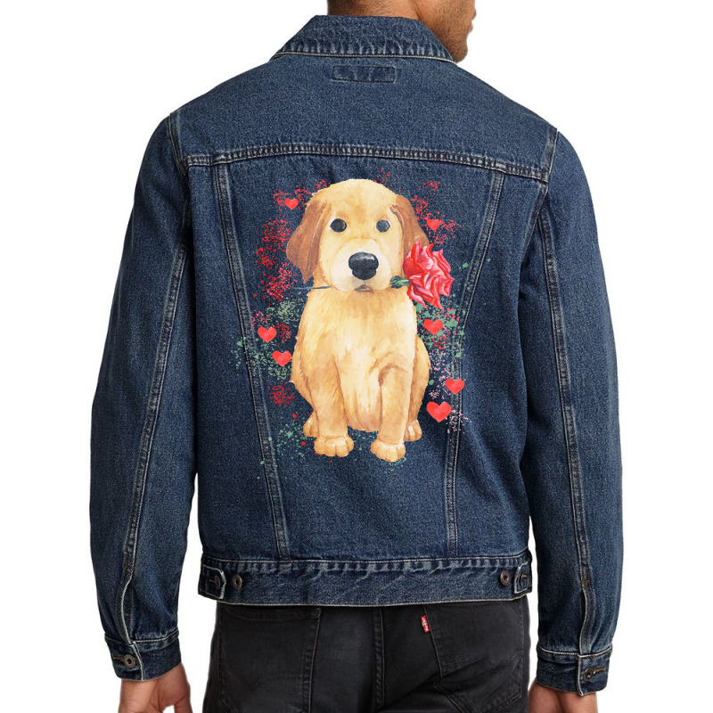 Family Gift For You T  Shirt Puppy Valentine's Day T  Shirt Cute Pitbu Men Denim Jacket by miracle24707 | Artistshot