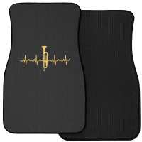 Trumpet Heartbeat T-shirt - Trumpet Player Shirt Front Car Mat | Artistshot