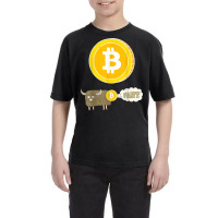 Bitcoin Bull Fart   Funny Crypto Currency Stock Market Humor T Shirt Youth Tee | Artistshot