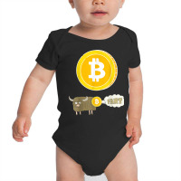 Bitcoin Bull Fart   Funny Crypto Currency Stock Market Humor T Shirt Baby Bodysuit | Artistshot