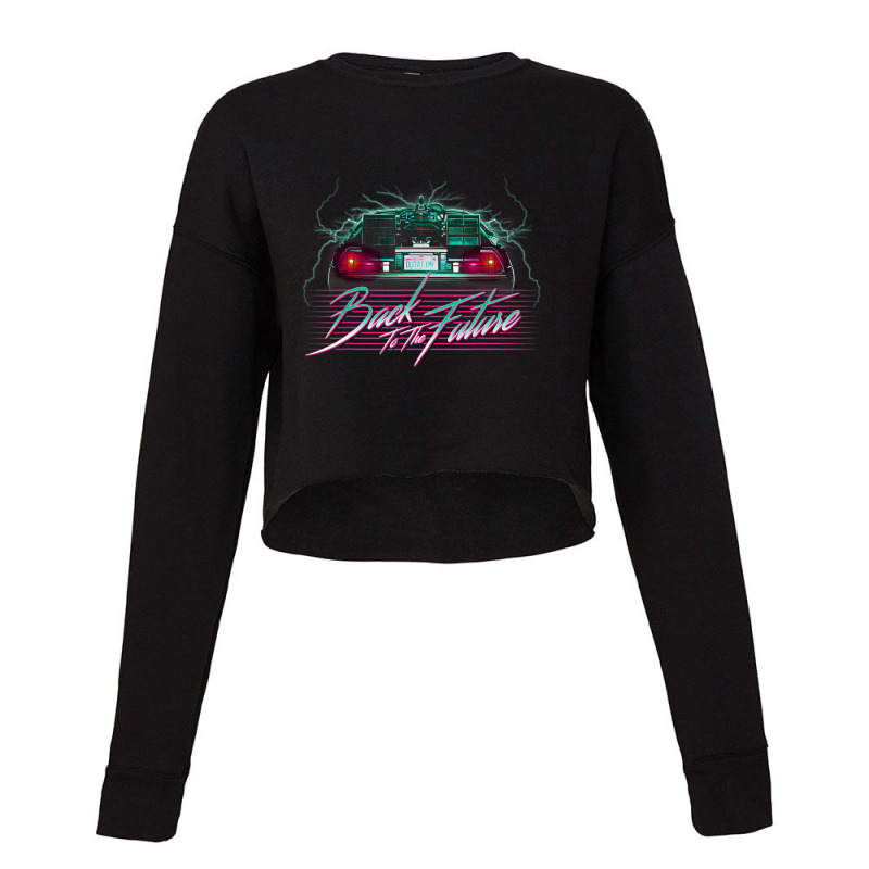 Back To The Future Delorean 80's Style Neon Cropped Sweater by bummercaught | Artistshot