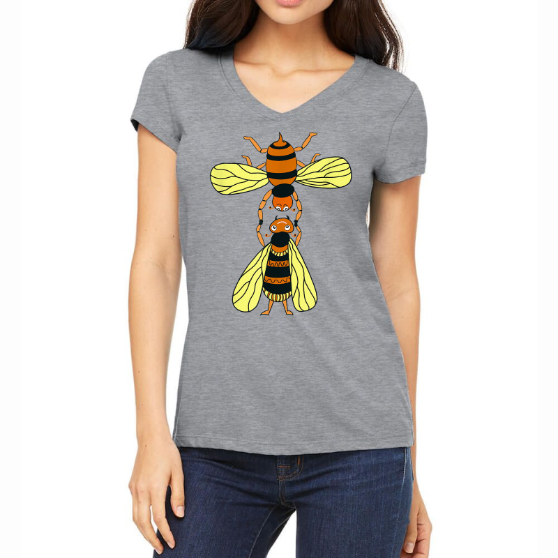 Bee Shirt Acrobatic Gymnast Bees Funny Gymnastics Bees T Shirt Women's V-neck T-shirt | Artistshot