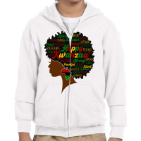 Happy Kwanzaa African Pride Black Woman Seven Principles Sweatshirt Youth Zipper Hoodie | Artistshot