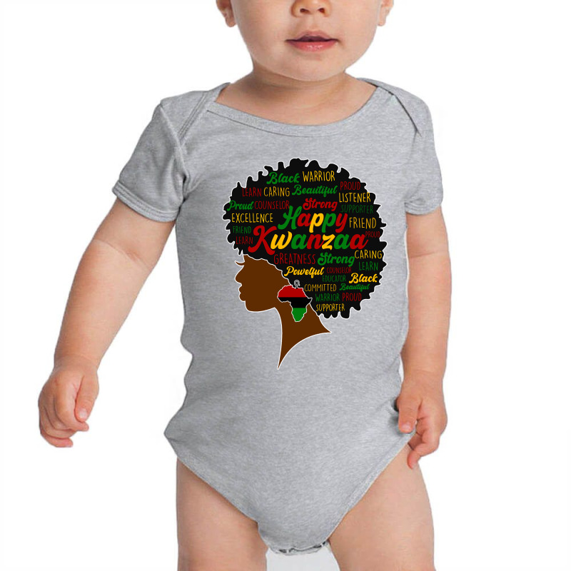 Happy Kwanzaa African Pride Black Woman Seven Principles Sweatshirt Baby Bodysuit by keishawnredner | Artistshot