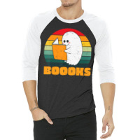 Boooks Ghost Librarian Book Lovers Halloween Costume 3/4 Sleeve Shirt | Artistshot