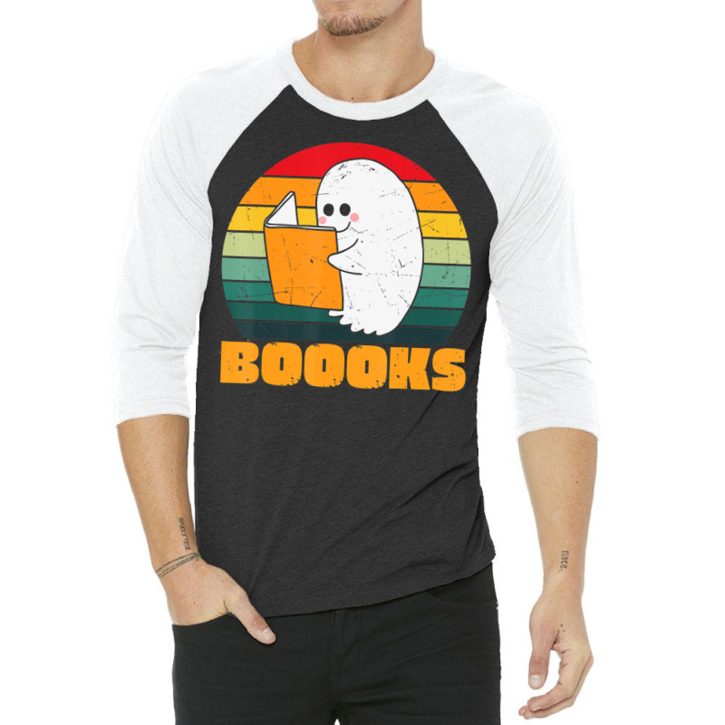 Boooks Ghost Librarian Book Lovers Halloween Costume 3/4 Sleeve Shirt | Artistshot