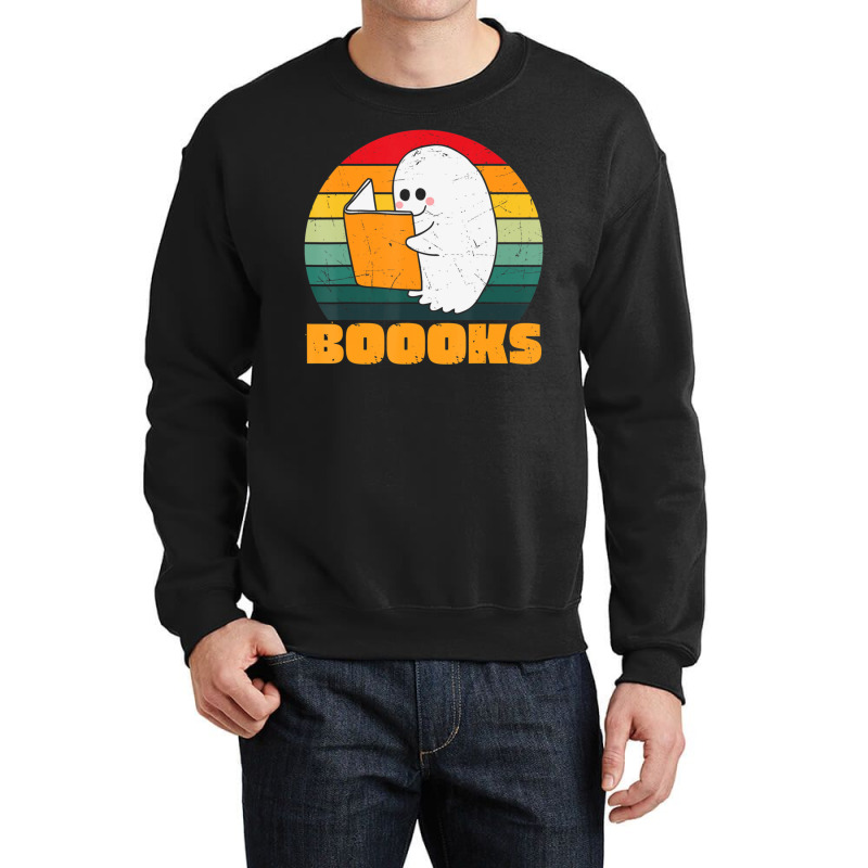 Boooks Ghost Librarian Book Lovers Halloween Costume Crewneck Sweatshirt | Artistshot