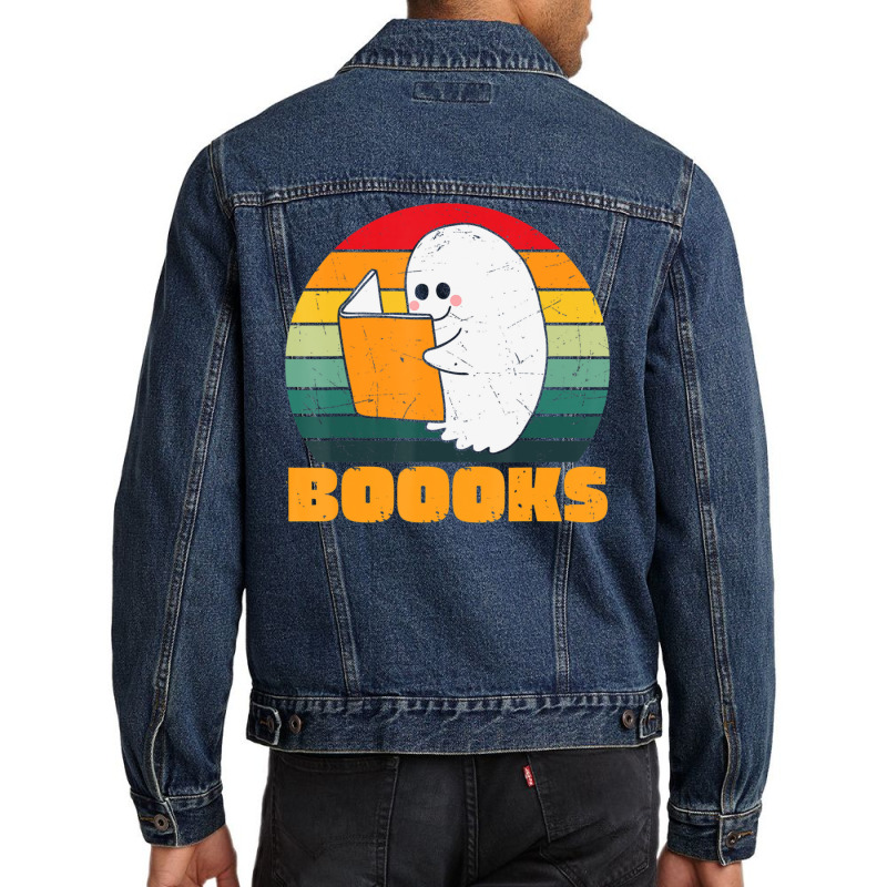 Boooks Ghost Librarian Book Lovers Halloween Costume Men Denim Jacket | Artistshot