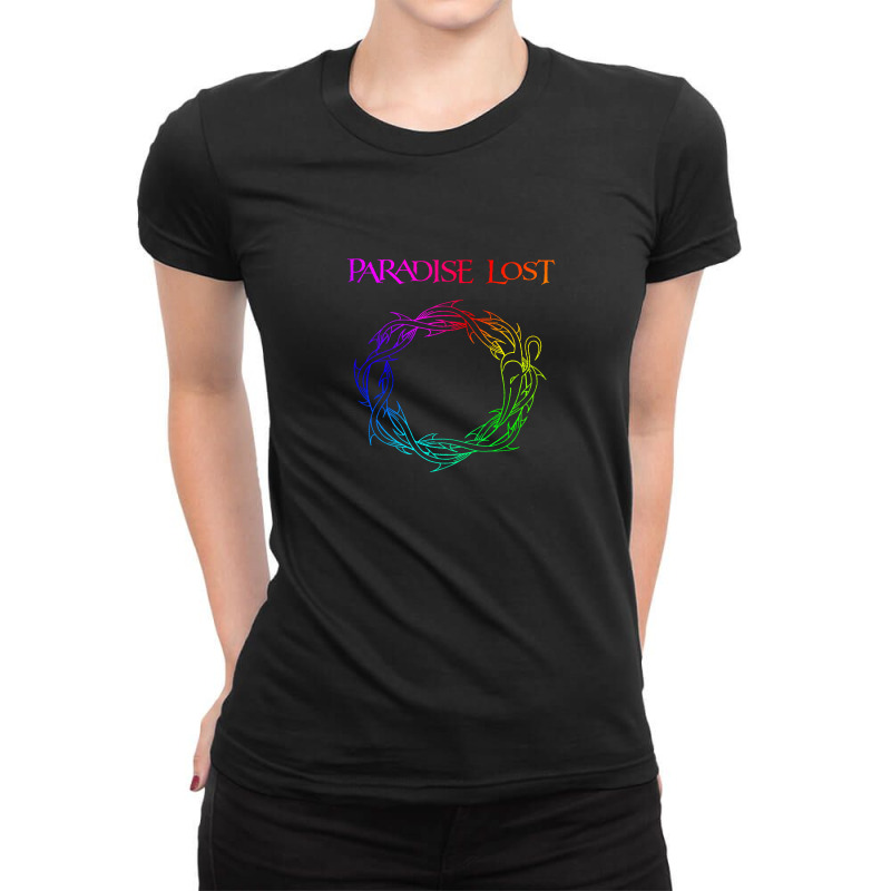 Paradise Lost Crow Of Thorns Back Patch Rgb Ladies Fitted T-Shirt by lgrenti | Artistshot