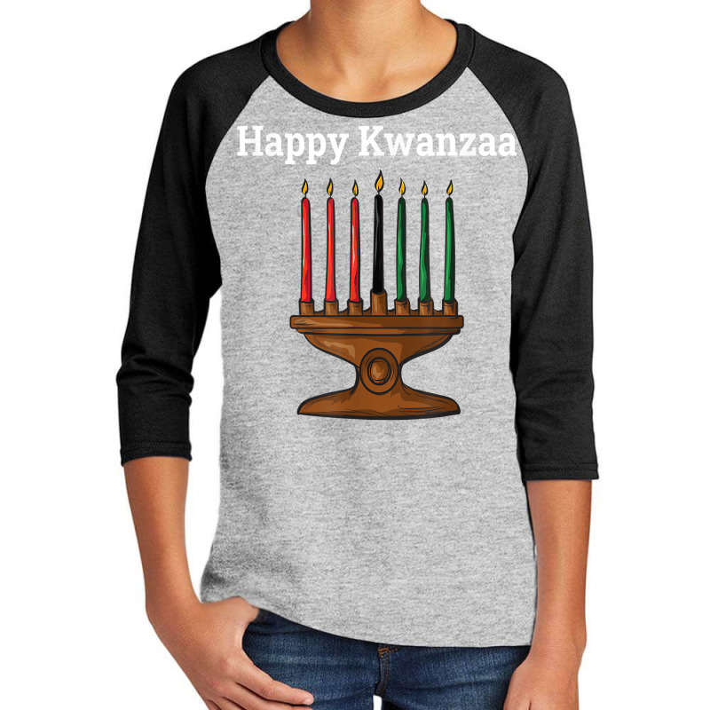 Happy Kwanzaa Kinara 7 Principles Of Kwanzaa Dec 26   Jan 1 T Shirt Youth 3/4 Sleeve by keishawnredner | Artistshot