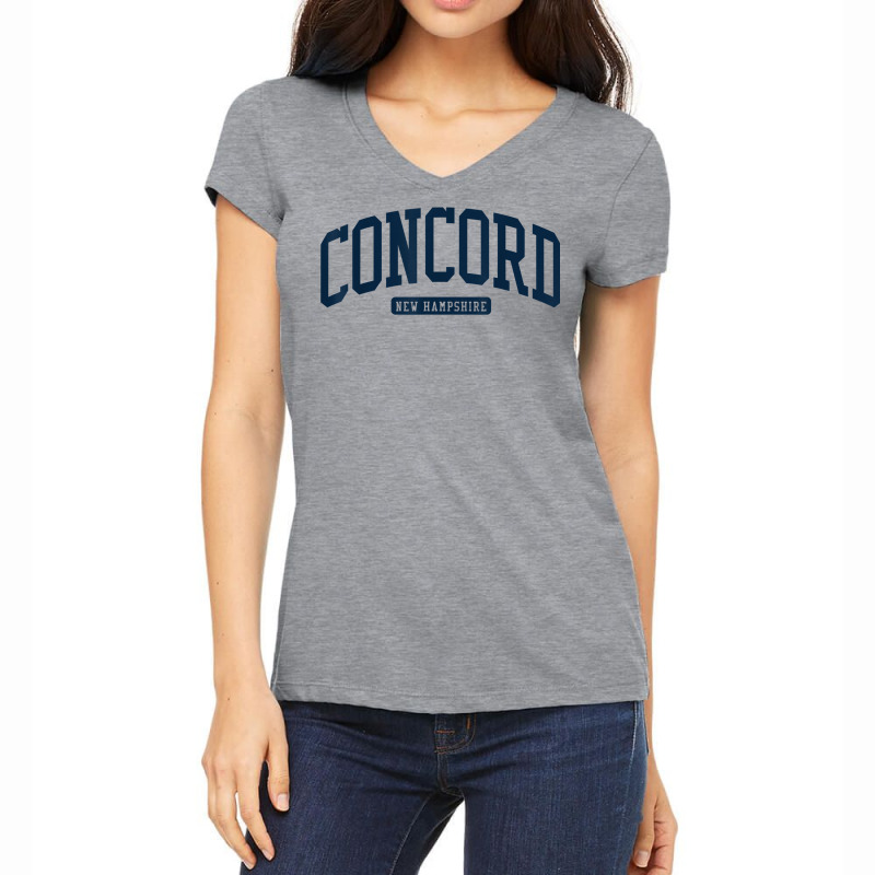 Concord New Hampshire Nh College University Style Navy T Shirt Women's V-Neck T-Shirt by mintywotm | Artistshot