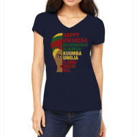 Happy Kwanzaa African Black Woman 7 Principles Pullover Hoodie Women's V-neck T-shirt | Artistshot