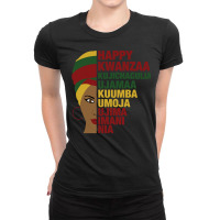 Happy Kwanzaa African Black Woman 7 Principles Sweatshirt Ladies Fitted T-shirt | Artistshot