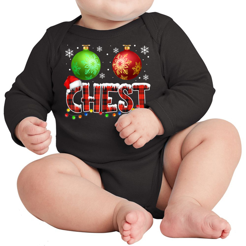 Chestnuts Funny Matching Couples Christmas Lights Nuts Chest T Shirt Long Sleeve Baby Bodysuit by dorman | Artistshot