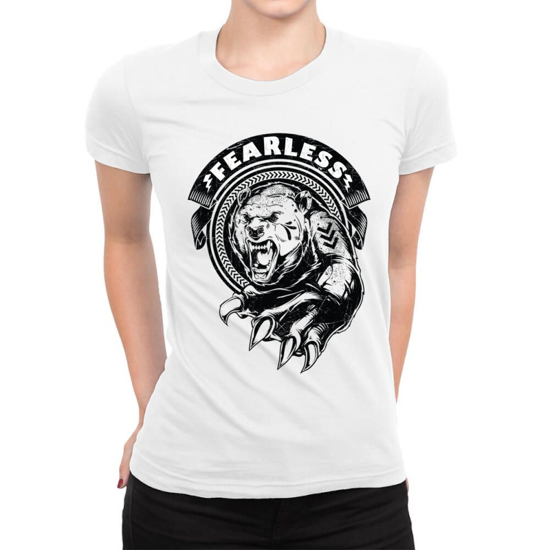 Scared Bear Grizzly Bear Shirt Premium Ladies Fitted T-Shirt by LUKEUNCAN | Artistshot