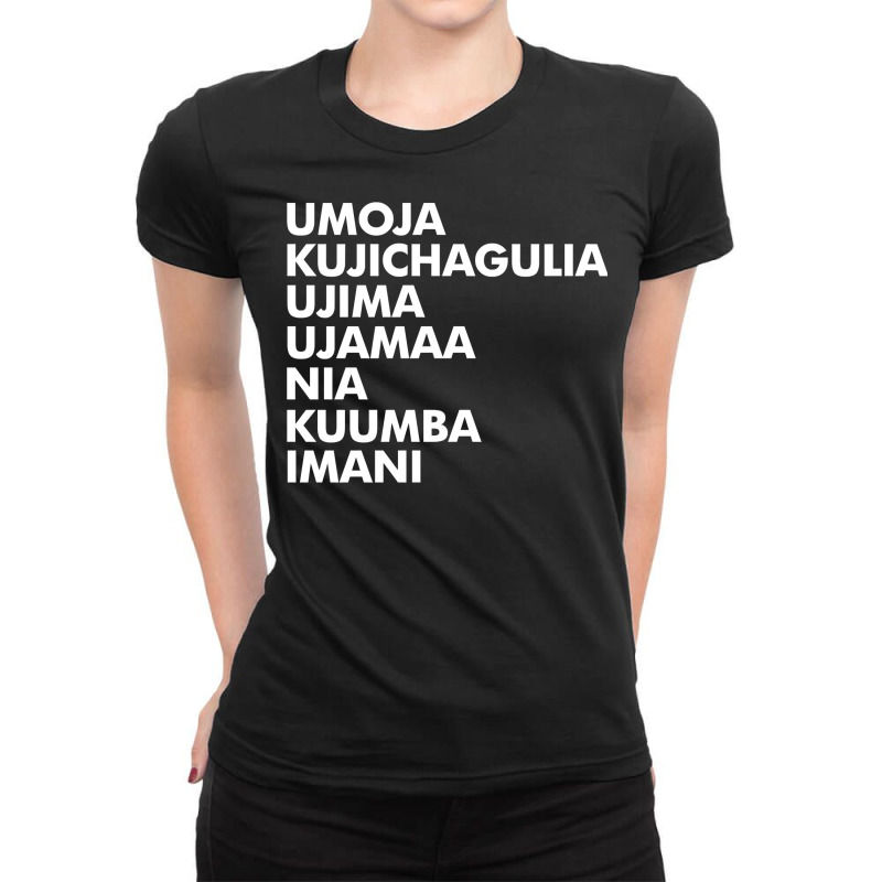 Kwanzaa   Seven Principles Sweatshirt Ladies Fitted T-Shirt by ayedencoplon | Artistshot