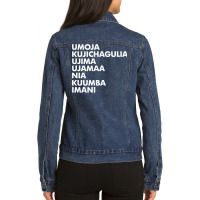 Kwanzaa   Seven Principles Sweatshirt Ladies Denim Jacket | Artistshot